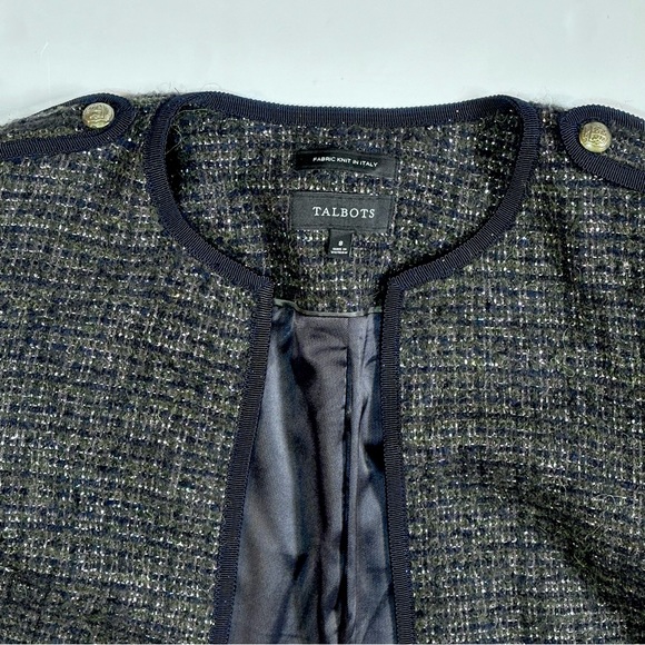 Talbots Tweed Blazer Black Brown & Metallic 8 - Picture 9 of 14